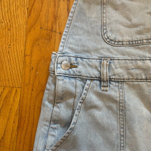 WeWoreWhat Slit Indigo Overall Short, Super Light Wash - NWT, Size S - Picture 9 of 16